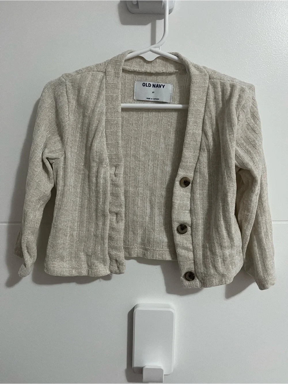 Old Navy Cream Button-Front Ribbed Cardigan 2T